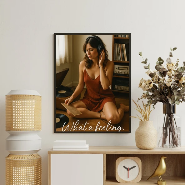 PRYDESIGN What a Feeling Siyah Çerçeveli Duvar Tablosu ürün görseli 1