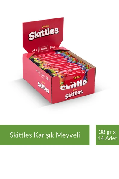 M&M's Skittles Karışık Meyveli Draje 38 gr x 14 Adet ürün görseli 1