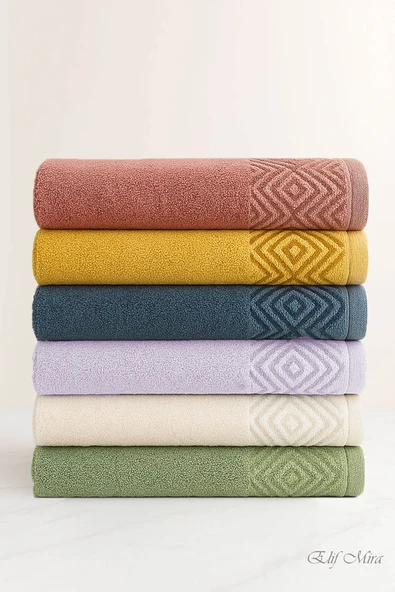 6 lı El Yüz Havlusu Seti %100 Pamuklu 50x90 Cm Pure Cotton ürün görseli 1