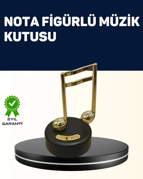 Melodious Music Altın Nota Figürlü Müzik Kutusu ürün görseli 1
