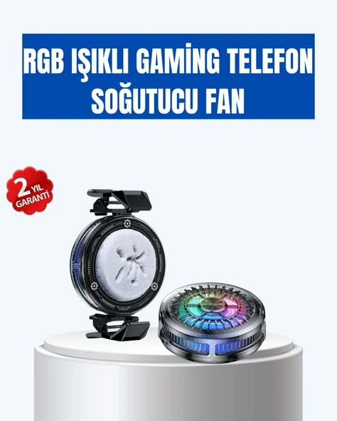 Gaming Telefon Soğutucu RGB Fan Sessiz Çalışma Tüm Modeller Uyumlu ürün görseli 1