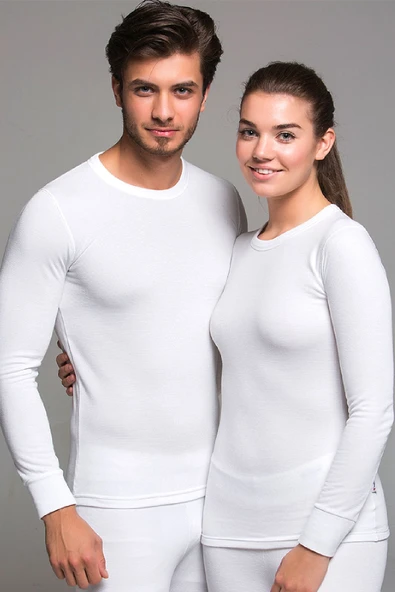 Thermoform Heavy Unisex Yetişkin Uzun Kol Termal Outdoor İçlik Fanila Beyaz ürün görseli 1