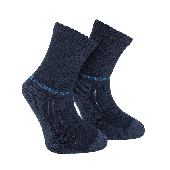 Thermoform Trekking Extra Dolgulu, Darbe Emici Kışlık Çocuk Çorap Lacivert ürün görseli 1