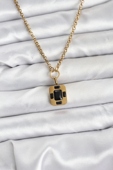 316L Çelik Zincir Gold Renk Vintage Model Kadın Kolye Vice1395 1679 ürün görseli 1