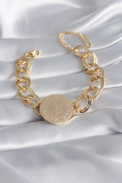 316L Çelik Gold Renk Tam Altın Model Samanyolu Kadın Bileklik Vice1395 2459 ürün görseli 1