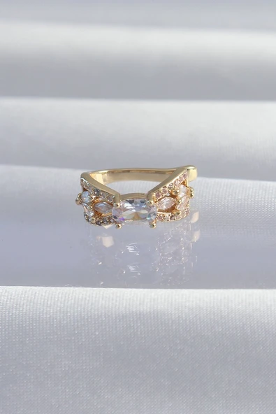 Pirinç Gold Renk Zirkon Taş Kaplama Earcuff Küpe Vice1395 3099 ürün görseli 1