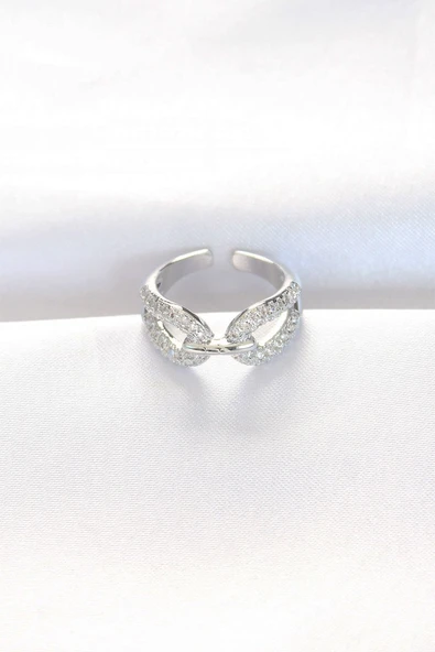Zirkon Taşlı Silver Renk Ayarlanabilir Yüzük Vice1395 2634 ürün görseli 1