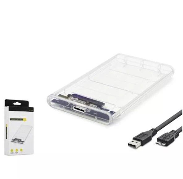 HADRON HDX1760 HDD KUTU USB3.0 PLASTİK SATA 2.5" TRANSPARENT ürün görseli 1