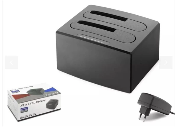 Hadron Hdx1791 All in One HDD Docking USB 3.0 SATA 2.5 & 3.5 HDD SSD Destekli 12V Adaptör Siya ürün görseli 1