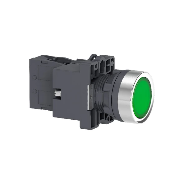 Schneider Electric XA2EW33B1 Yeşil Ledli Yaylı Buton 24V AC/DC 1NA ürün görseli 1
