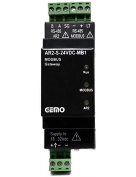 Gemo AR2-S-24VDC-MB1 Modbus Ağ Bağlantısı Cihazı (AR2-A-14D, AR2-A-12D2A ve AR2-P Serisi İçin) ürün görseli 1