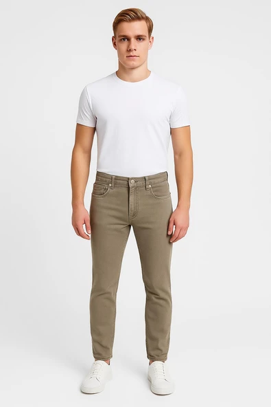 Erkek Slim Fit Dar Paça Esnek Likralı Denim Jeans Kot Pantolon - 7409 ürün görseli 1