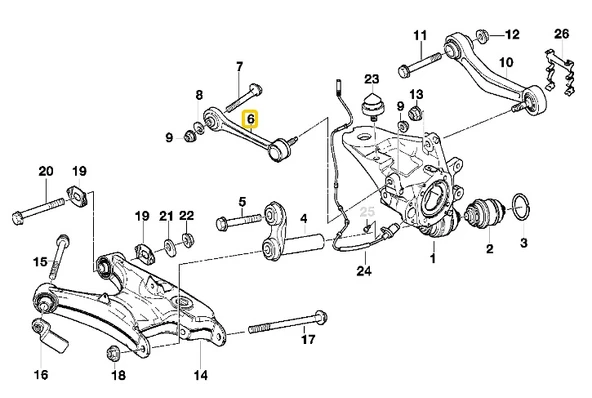 BMW E39 E60 E61 E63 E64 E65 E66 E67 FROW ARKA ROTİLLİ KOL 6777424 - Resim 4