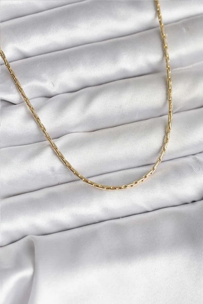 14K Gold Renk Kaplama İnce Zincir Model CM Kadın Kolye Vice1395 4903 ürün görseli 1