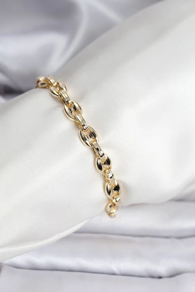 14K Gold Renk Kaplama Kahve Çekirdeği Model CM Kadın Bileklik Vice1395 4829 ürün görseli 1