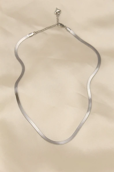 316L Çelik Silver Renk 45 cm İtalyan Zincir Model Kadın Kolye (Vice/1395) ürün görseli 1