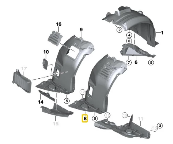 BMW E90 M ÖN SOL DAVLUMBAZ ÖN PARÇA 51718040101 - Resim 2