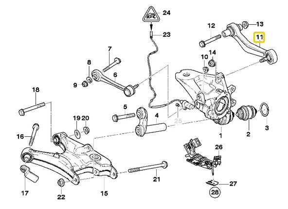 BMW E53 X5 FROW SOL ARKA SALINCAK 33321095411 - 33326770859 ürün görseli 1