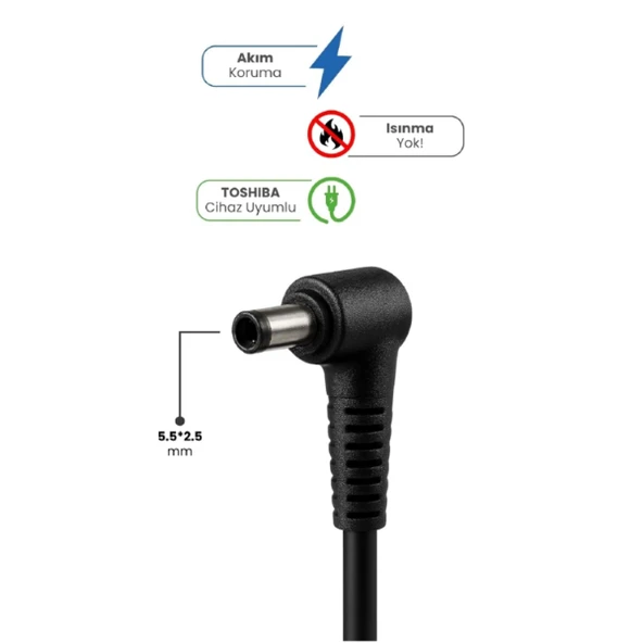 19V 4.74A 5.5 * 2.5mm 90W TOSHIBA İçin Laptop Adaptör ürün görseli 1