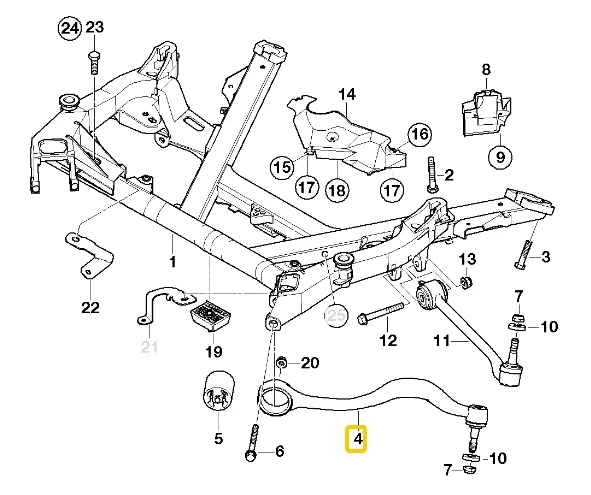 BMW E39 AYD ASPART ÖN ÜST SALINCAK BURCU 31129068753 ürün görseli 1
