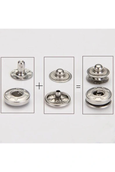 12,5mm Çıtçıt (54 ÇITÇIT) 100 Adet. Nikel (GÜMÜŞ) Renk Çıt Çıt ürün görseli 1