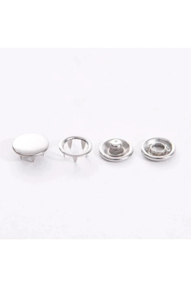 9.5mm Kapaklı Paslanmaz Nikel(gümüş) Bebe Çıtçıt 100 Adet ürün görseli 1