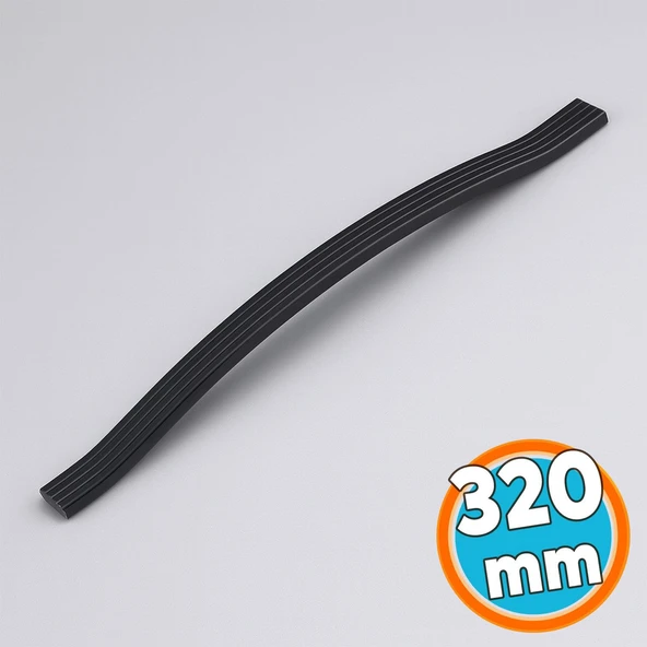 Mobilya Kulpu Çizgili Model Dayanıklı Uzun Ömürlü Modern Dekoratif Tasarım 320 mm Siyah Metal ürün görseli 1