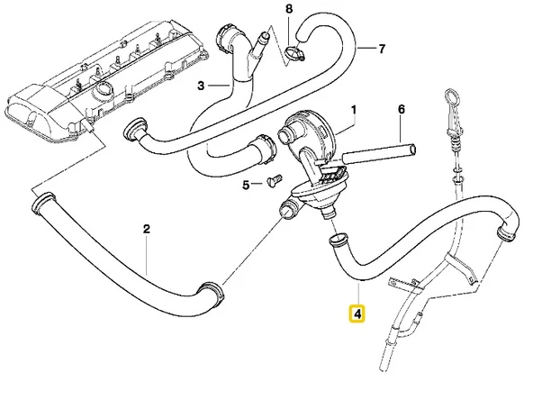 BMW E38 M52 MOTOR SİKLON VALF HORTUMU 11151437642 ürün görseli 1