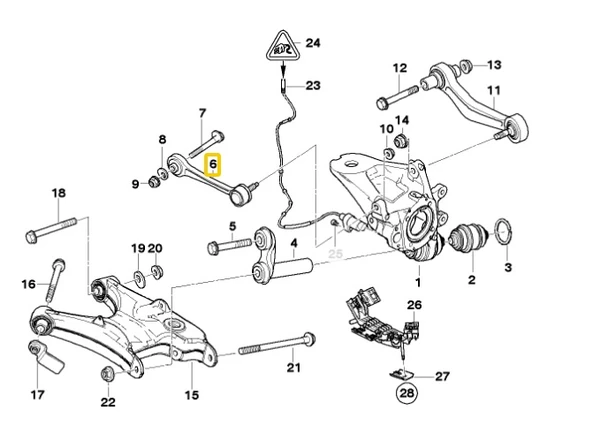 BMW X5 E53 ARKA DÜZ SALINCAK KOLU 33326774796 ürün görseli 1