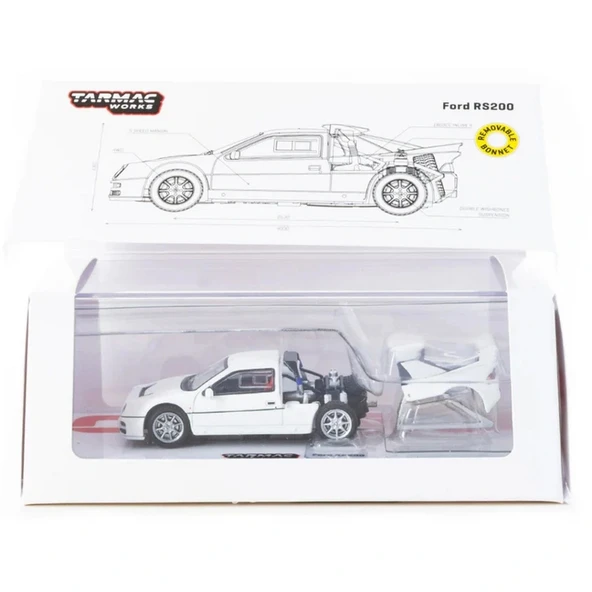 1/64 Ford RS200 White Model Araç - Resim 3