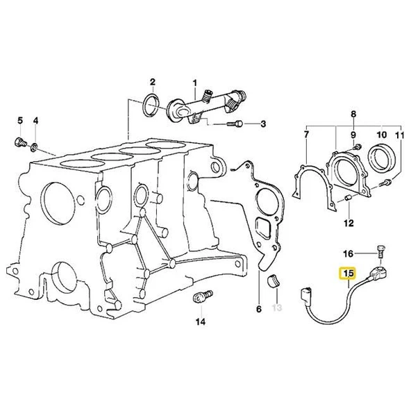 BMW E34 VE E36 M43 MOTOR BOSCH VURUNTU SENSÖRÜ 12141739368 - Resim 2