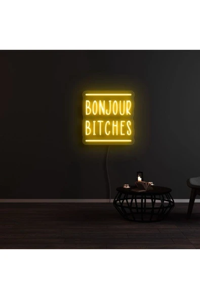 BONJOUR BITCHES Yazılı Neon Tabela ürün görseli 1
