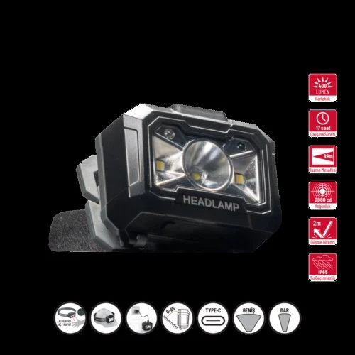 İzeltaş 400 LM Led Kafa Feneri Hareket Sensörlü 14000 005347 ürün görseli 1