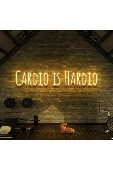 CARDIO IS HARDIO Yazılı Neon Tabela ürün görseli 1