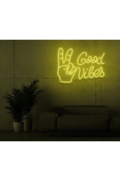 Good Vibes Yazılı ve Şekilli Neon Tabela ürün görseli 1