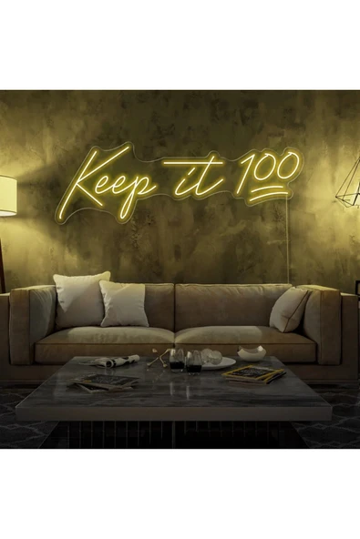Keep it 100 Yazılı Neon Tabela ürün görseli 1