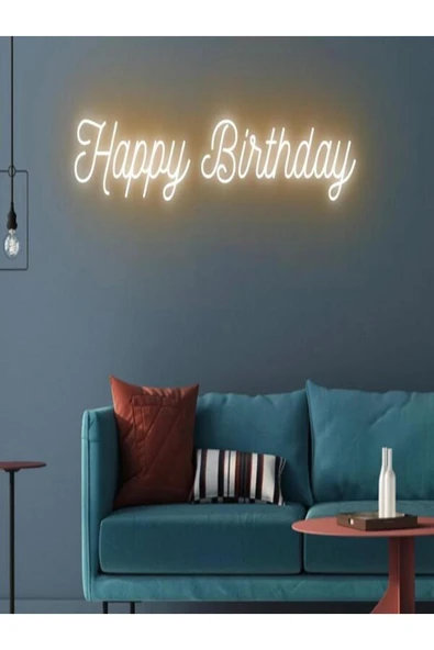 Happy Birthday Yazılı Pleksi Neon Tabela ürün görseli 1