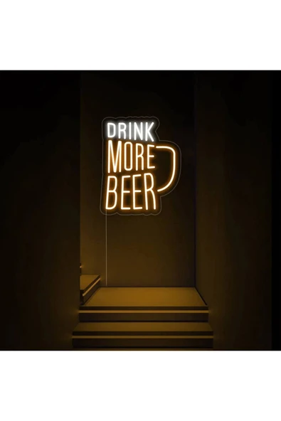 DRINK MORE BEER Yazılı Neon Tabela ürün görseli 1