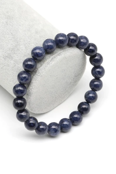 Safir Doğal Taş Bileklik 9 mm Küre Kesim - BLK-2092 ürün görseli 1