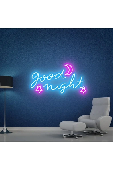 Good Nıght Yazılı ve Şekilli Neon Tabela ürün görseli 1