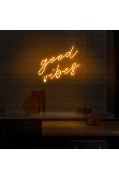 Good Vibes Yazılı Neon Tabela ürün görseli 1