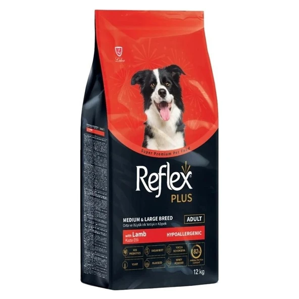 Reflex Plus Kuzu Etli Orta ve Büyük Irk Yetişkin Köpek Maması 12 kg 300 GR  KÖPEK ÖDÜLÜ HEDİYELİ ürün görseli 1