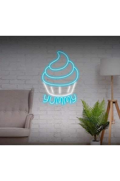 YUMMY Yazılı ve Şekilli Neon Tabela ürün görseli 1