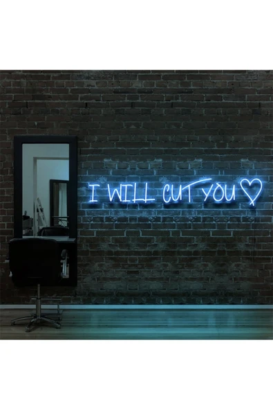 I WILL CUT YOU Yazılı Neon Tabela ürün görseli 1