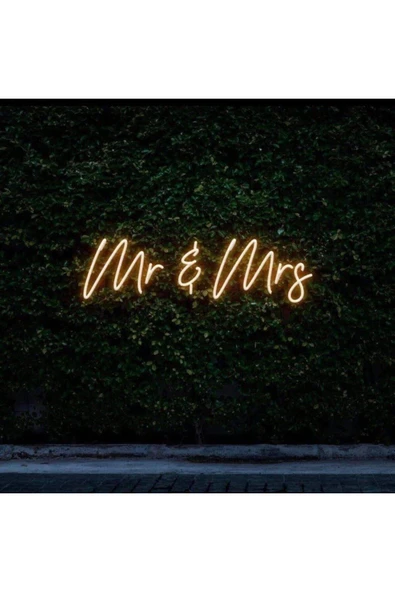 Mr & Mrs Yazılı Neon Tabela ürün görseli 1