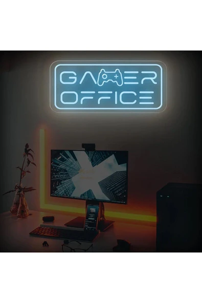 GAMER OFFICE Yazılı ve Şekilli Neon Tabela ürün görseli 1