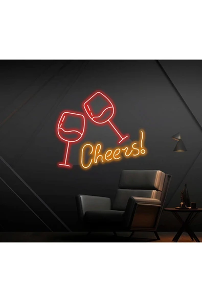 Cheers! Yazılı ve Şekilli Neon Tabela ürün görseli 1