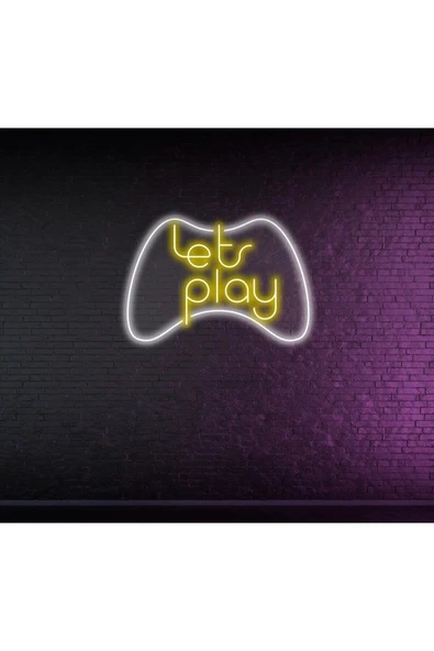 Lets play Yazılı ve Şekilli Neon Tabela ürün görseli 1