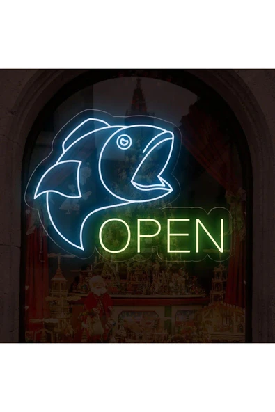 OPEN Yazılı ve Şekilli Neon Tabela ürün görseli 1