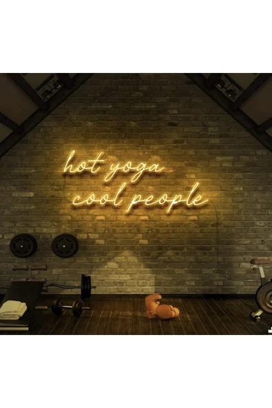 Hot Yoga Cool People Yazılı Neon Tabela ürün görseli 1